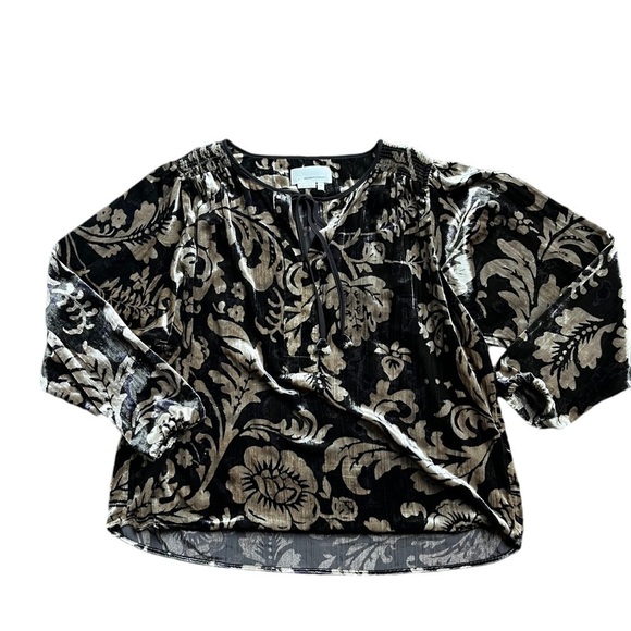 Anthropologie Faustine Velvet Peasant Blouse size x-small. - Picture 8 of 11